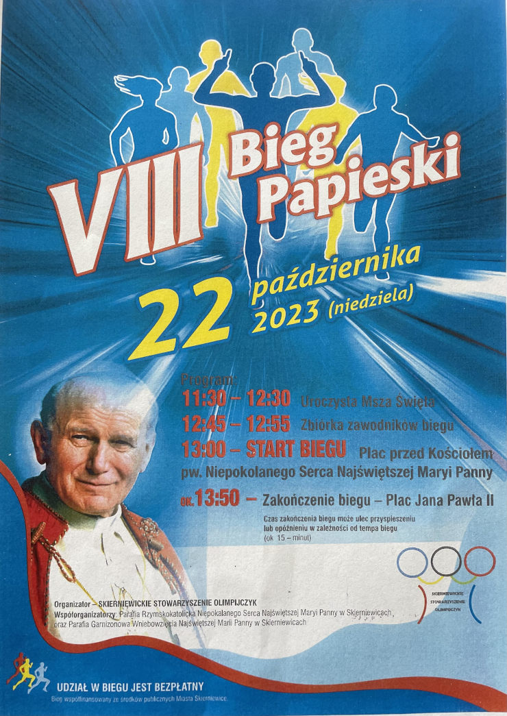 Plakat Skierniewickiego Biegu Papieskiego